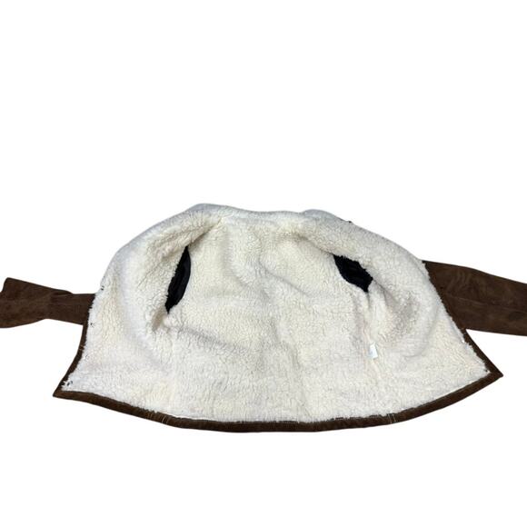 SUEDE VTG 4 Snap Up Coat Womens SZ XS/S Faux Shearling Western Beth Dutton - Picture 5 of 16